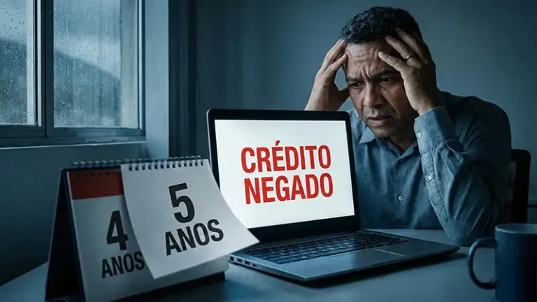 Imagem ilustrativa sobre o mito de que a dívida caduca em 5 anos e o impacto no crédito bancário