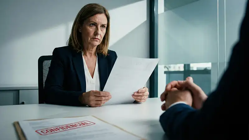 Entrevista de emprego representando a dúvida se nome sujo atrapalha conseguir emprego e a discriminação em processos seletivos